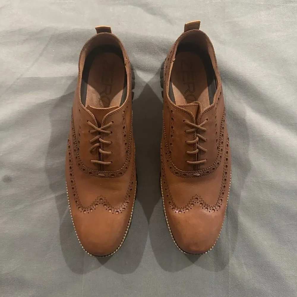 Cole Haan Zero Grand Wingtip Oxfords Dress Shoes Mens 11.5 M C24964 Brown
